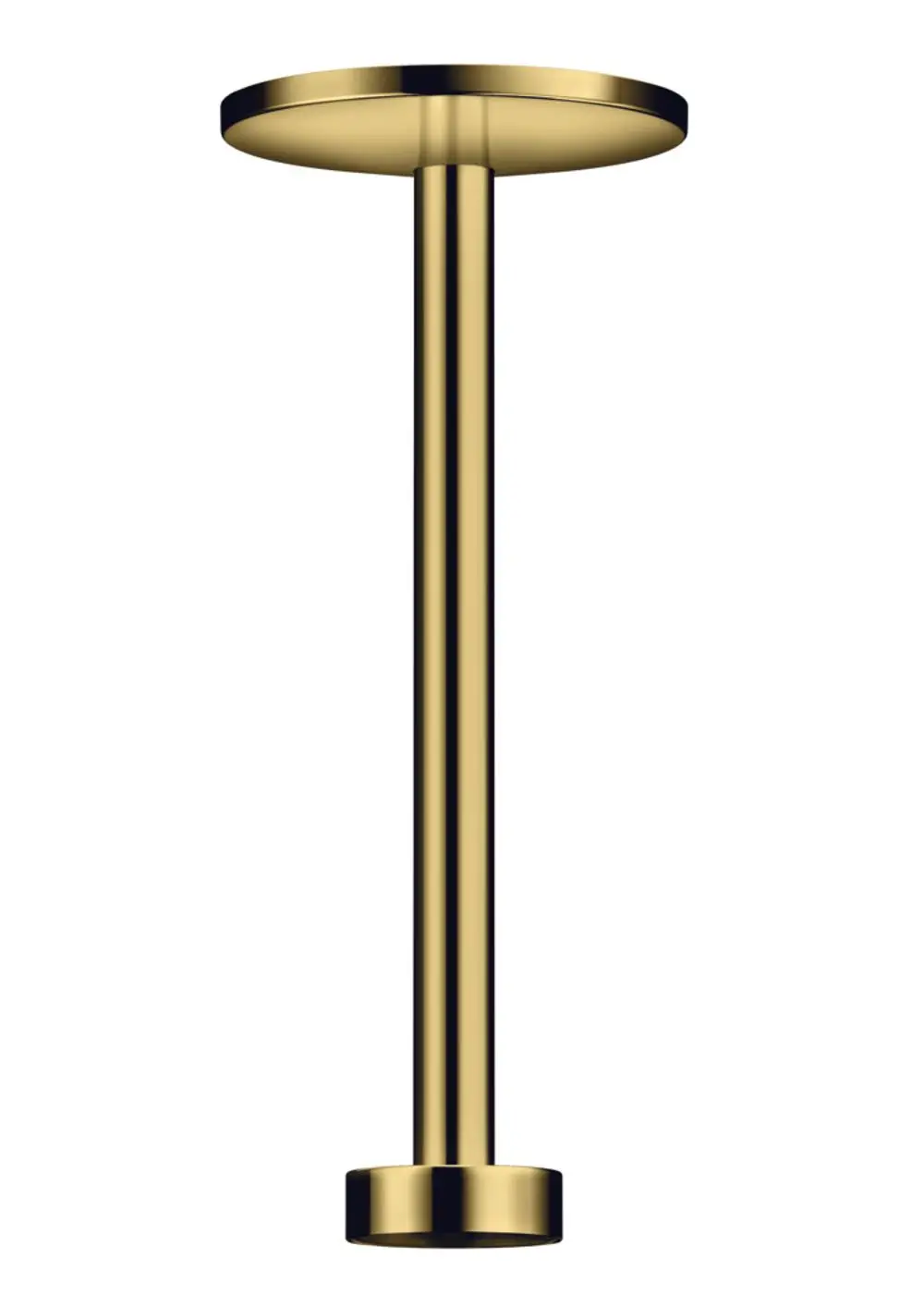 Goldfarbenes Deckenanschluss mit zylindrischem Design, geeignet für die Montage an der Decke, von der Marke AXOR.